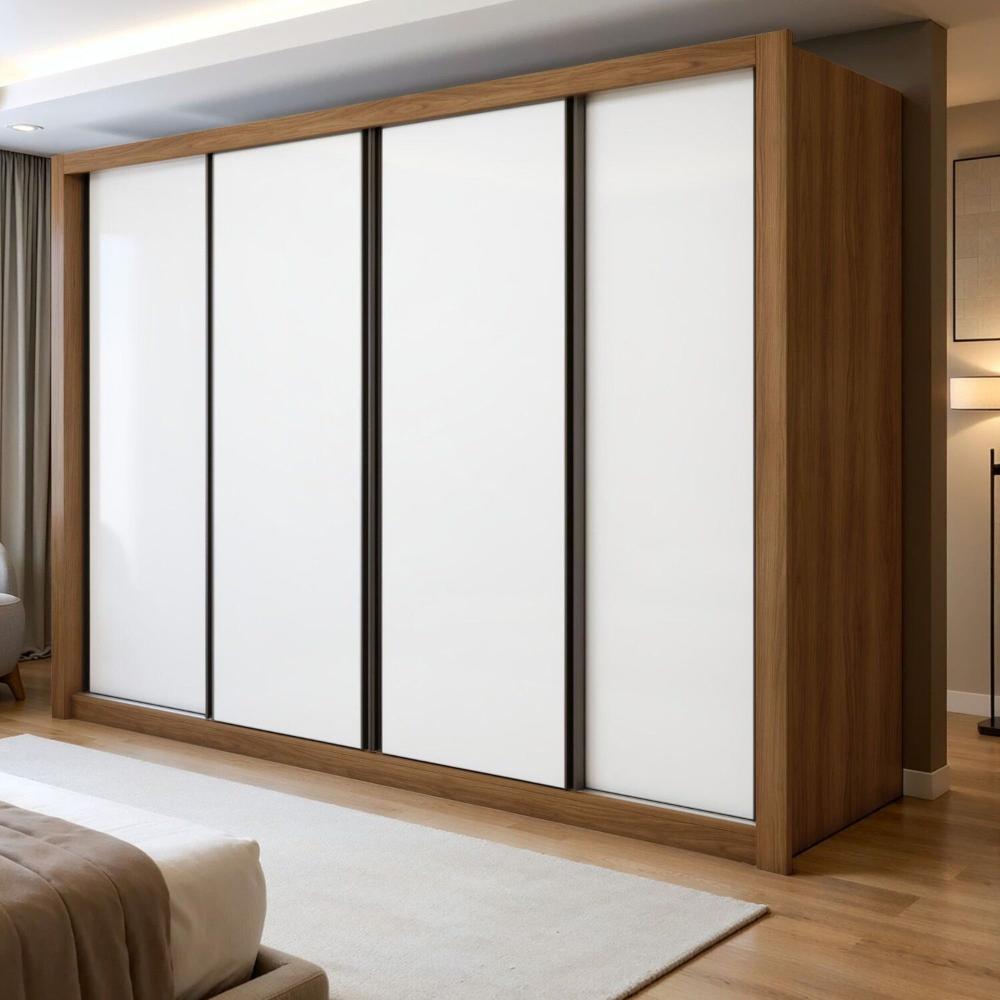 Guarda Roupa Casal Liv Yescasa Carvalho/Branco