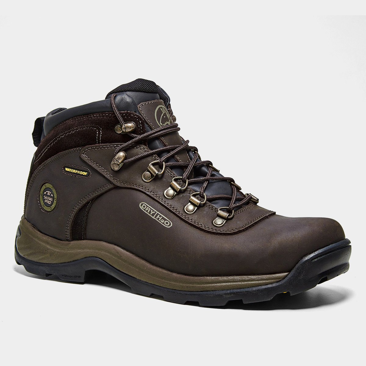 Miniatura Bota Couro Bull Terrier Freemont Prova D'Água Masculina Marrom Escuro - 38