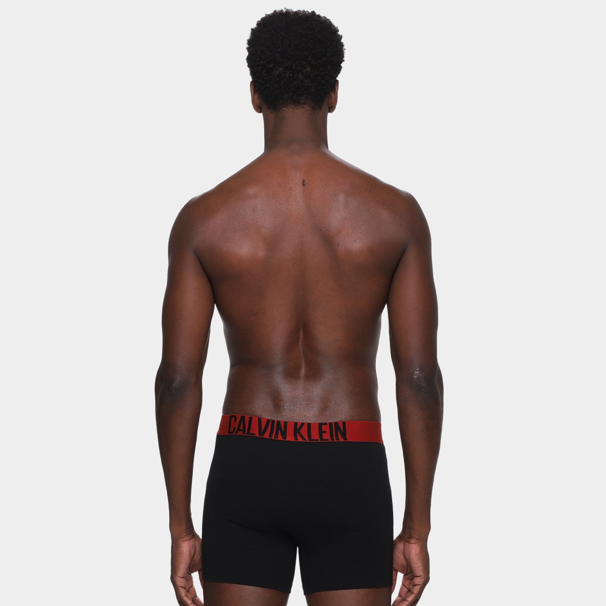 Miniatura Kit Cueca Boxer Calvin Klein Masculina - 2 Peças Preto+Vermelho - G