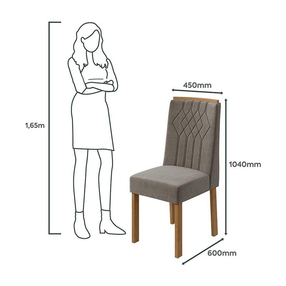 Miniatura Conjunto 2 Cadeiras Lopas Amêndoa Clean/suede Animale Bege