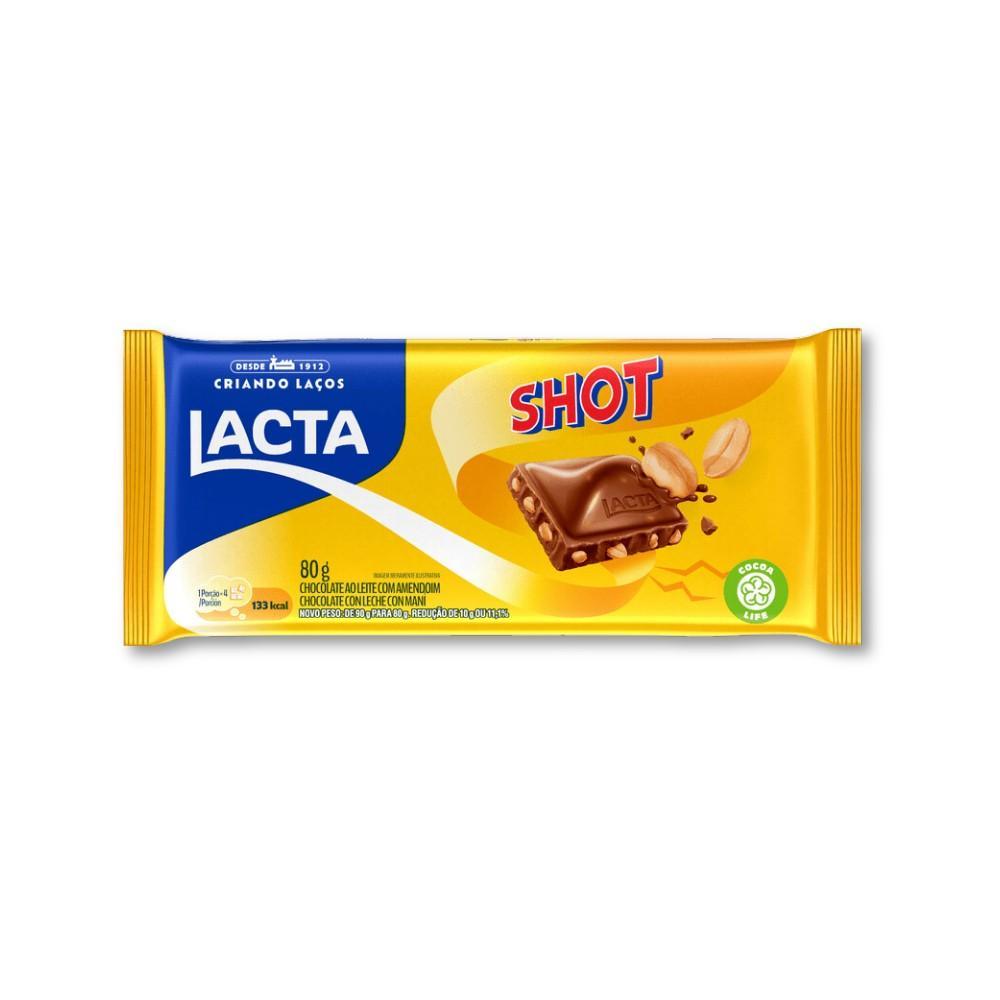 Miniatura Chocolate Shot Com Amendoim Lacta Kit 10 Barras De 80G