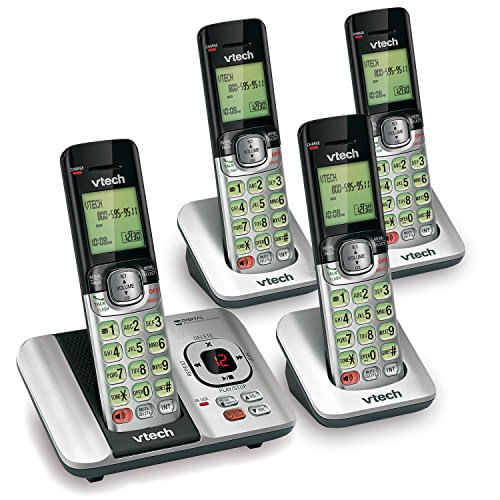 Miniatura Telefone Sem fio VTech Atendimento Identificação de Chamadas Em Espera 4 Aparelhos Prateado