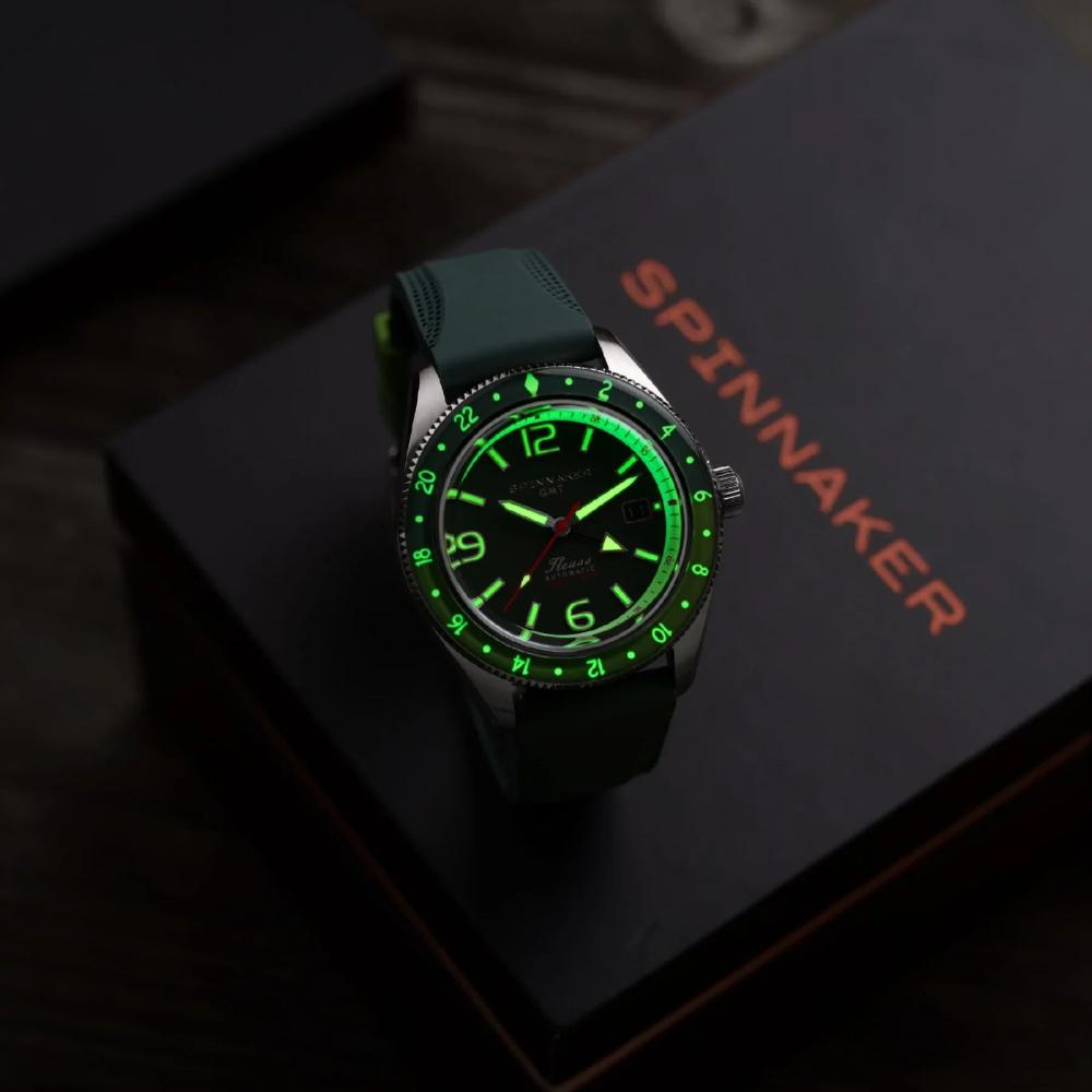 Miniatura Relógio Spinnaker Fleuss GMT Automatic Forest Green SP-5120-44