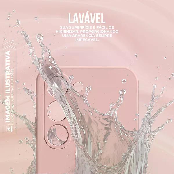 Kit Capa Silicon Veloz para Moto Edge 60 + Cordão Rosa