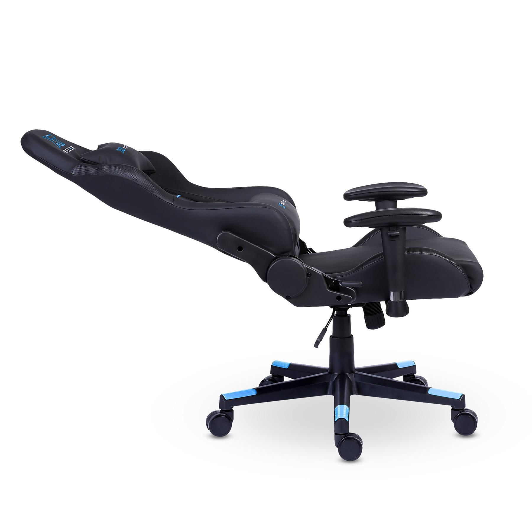 Miniatura Cadeira Gamer XT Racer - Preta/Azul, Estof. PU, Braço 2D