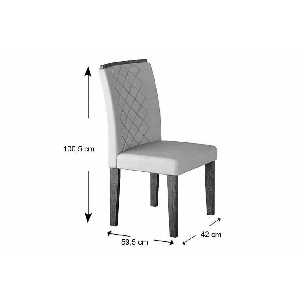 Miniatura Kit 2 Cadeiras Sala Jantar Jade Madeira 2 Un Capuccino-linho Bege - Rufato