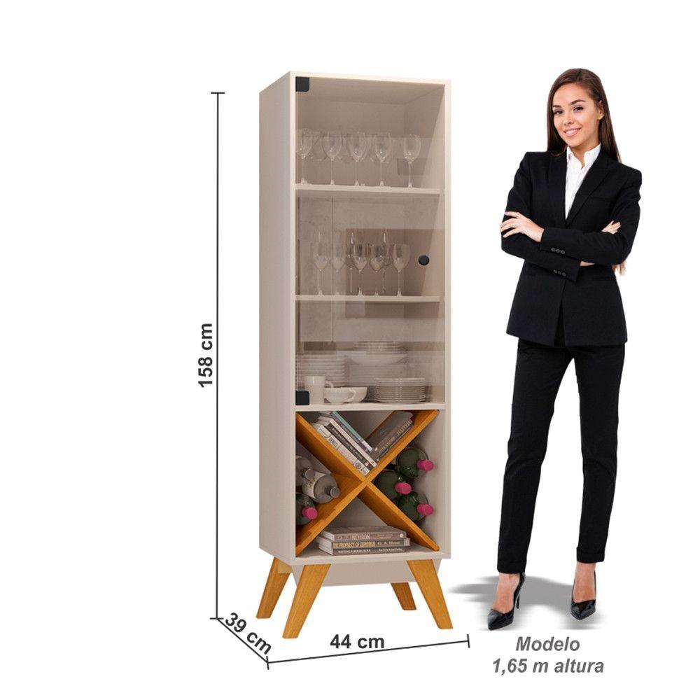 Miniatura Cristaleira Graça Candian Jcm Movelaria Off White Com Cinamomo