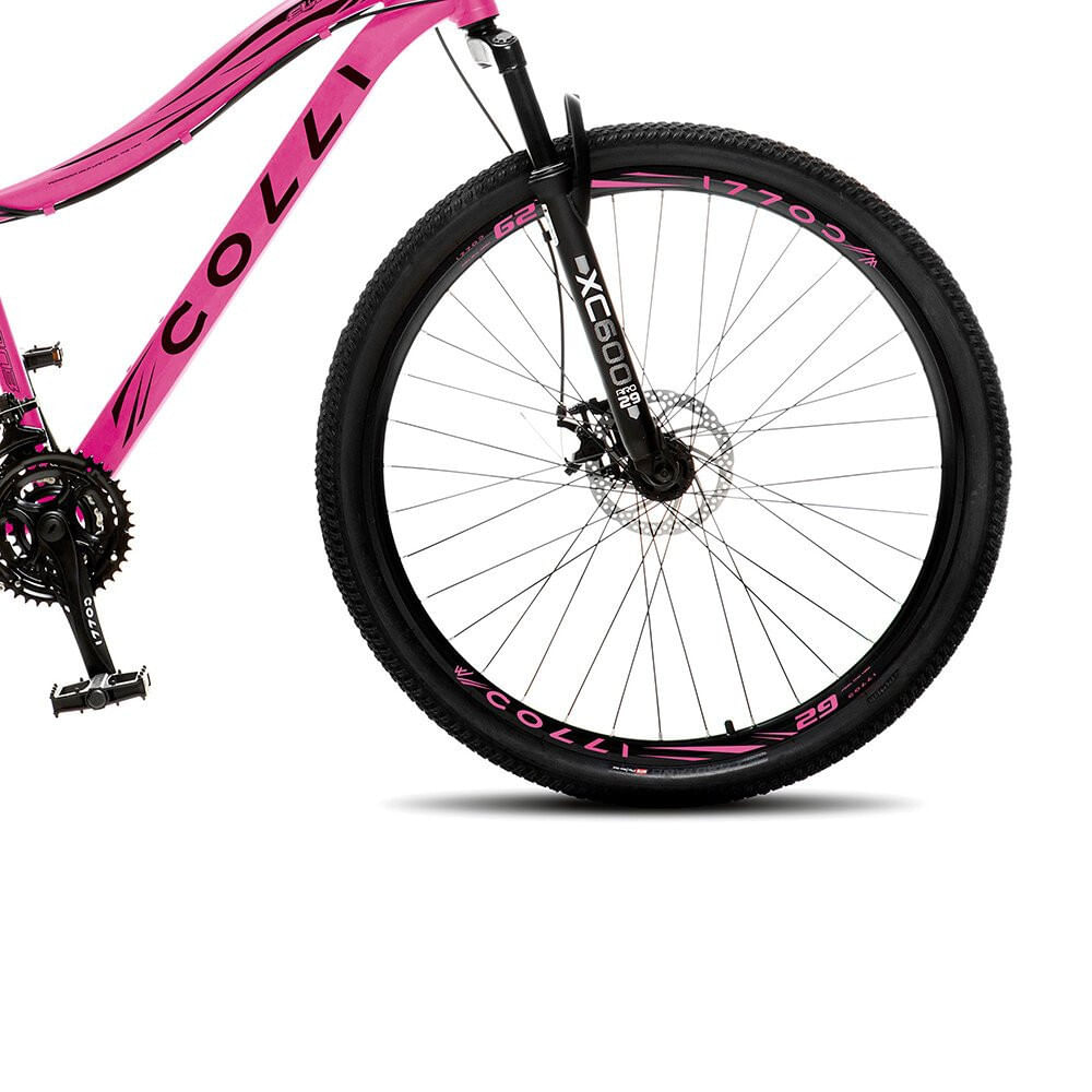 Miniatura Bicicleta Colli Eudora Aro 29 Aero Freio a Disco Quadro 15,5 Rosa