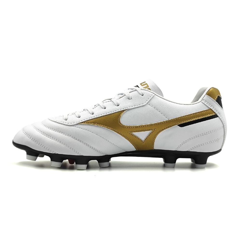 Miniatura Chuteira Mizuno Morelia Classic MD Campo BRANCO/DOURADO - 39