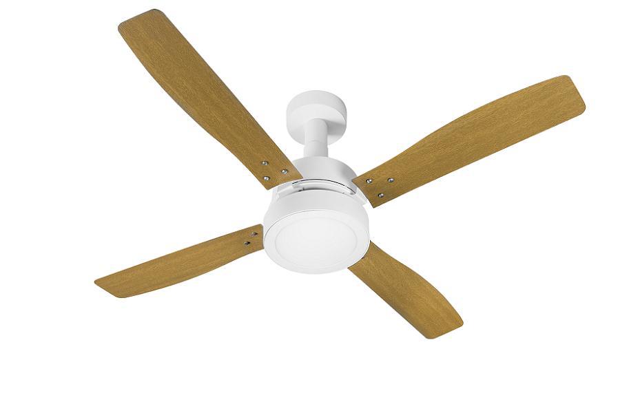 Miniatura Ventilador De Teto Vintage Branco Led 4 Pás Mogno 110 V