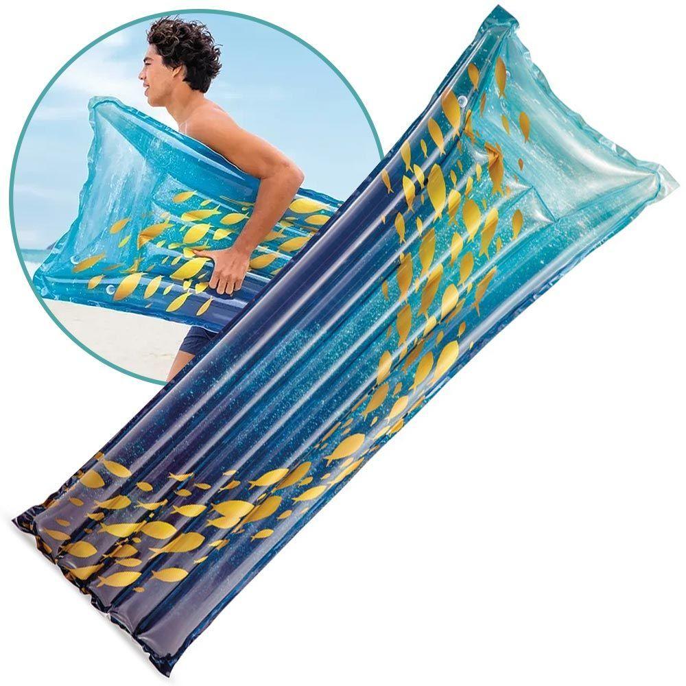 Miniatura Colchão Inflável Piscina Praia Esteira Fashion - Intex Peixinhos