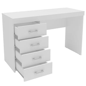 Mesa para Computador ou Escritório Politorno Malta com 4 Gavetas Branco