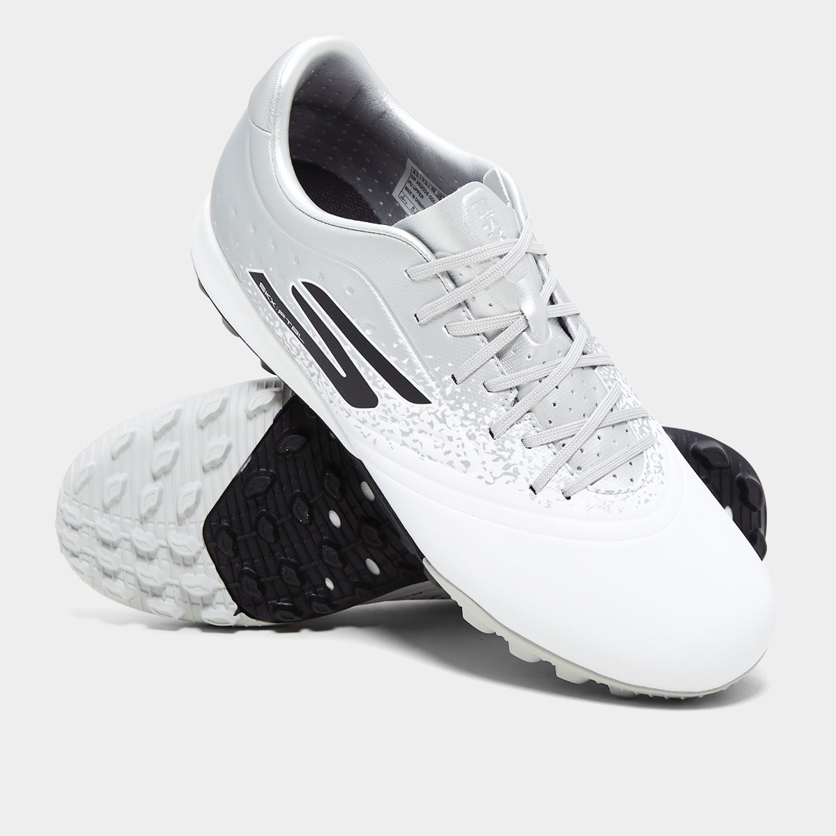 Miniatura Chuteira Society Skechers Gold Masculina Branco+prata - 38