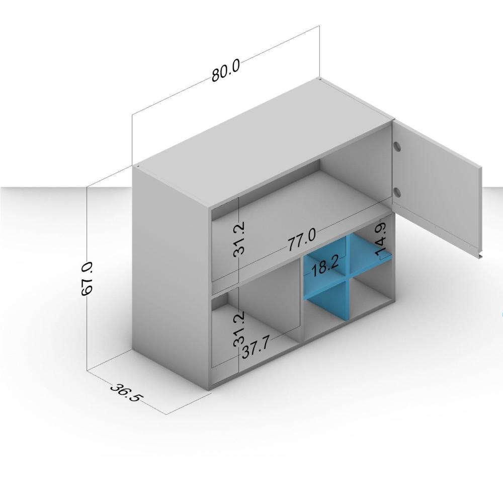 Miniatura Armário Aéreo 2 Portas com Adega Talharim Menu Kitchen Politorno Mel/Verde Bellagio