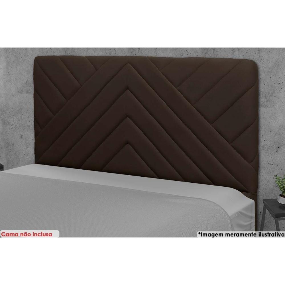 Miniatura Cabeceira Cama Box Estofada King King Sky Plus Veludo Cacau - Simbal