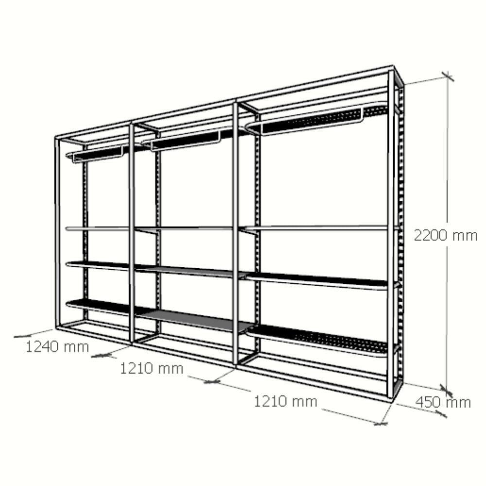 Miniatura Closet Araras, Guarda Roupas Aberto Industrial Com 21 Peças Preto E Amadeirado Fdprae165