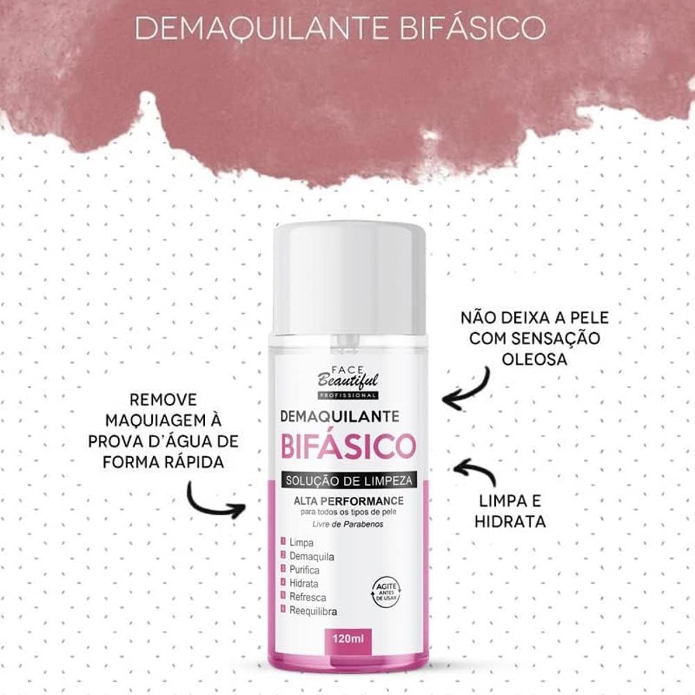 Miniatura Demaquilante Bifásico 120Ml Solução Limpeza - Face Beautiful
