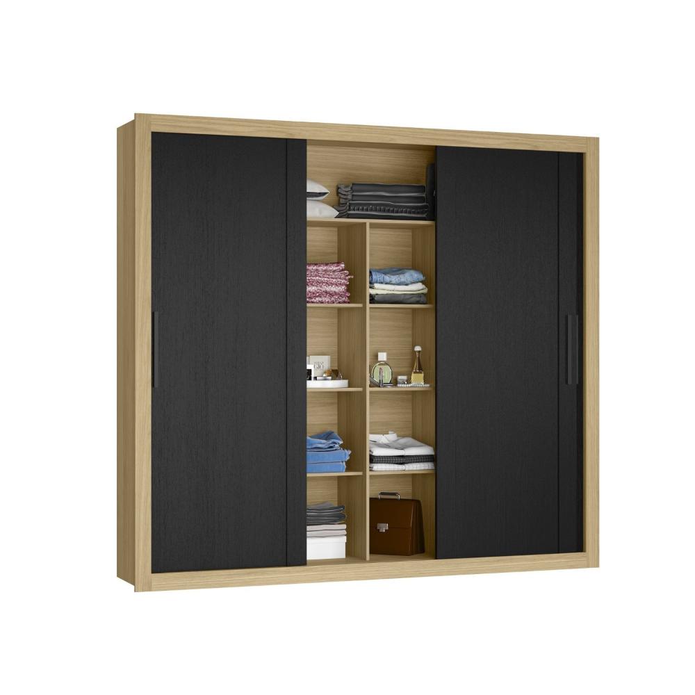 Miniatura Guarda Roupa Indico 3 Portas 6 Gavetas Freijo / Preto