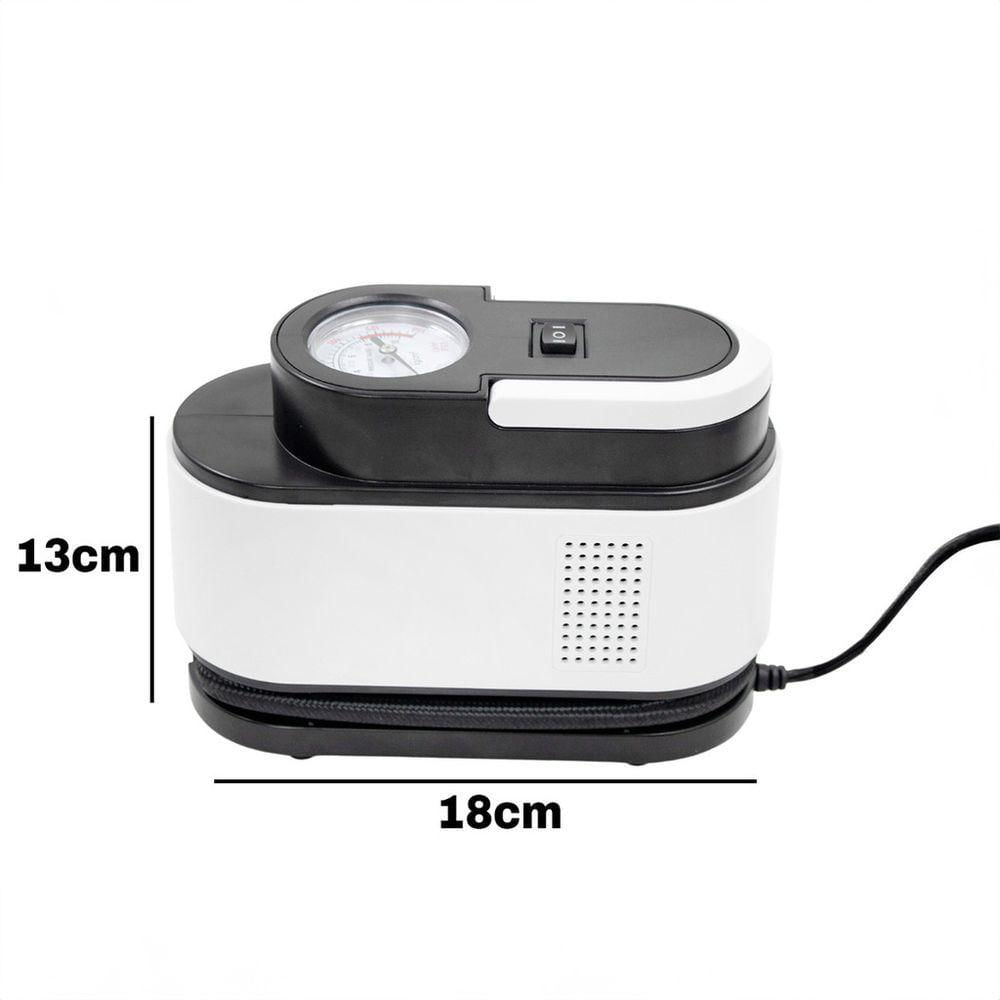 Compressor Ar Veicular Eletrico Portatil 12v Calibrador Carro Pneu Bicicleta Bola