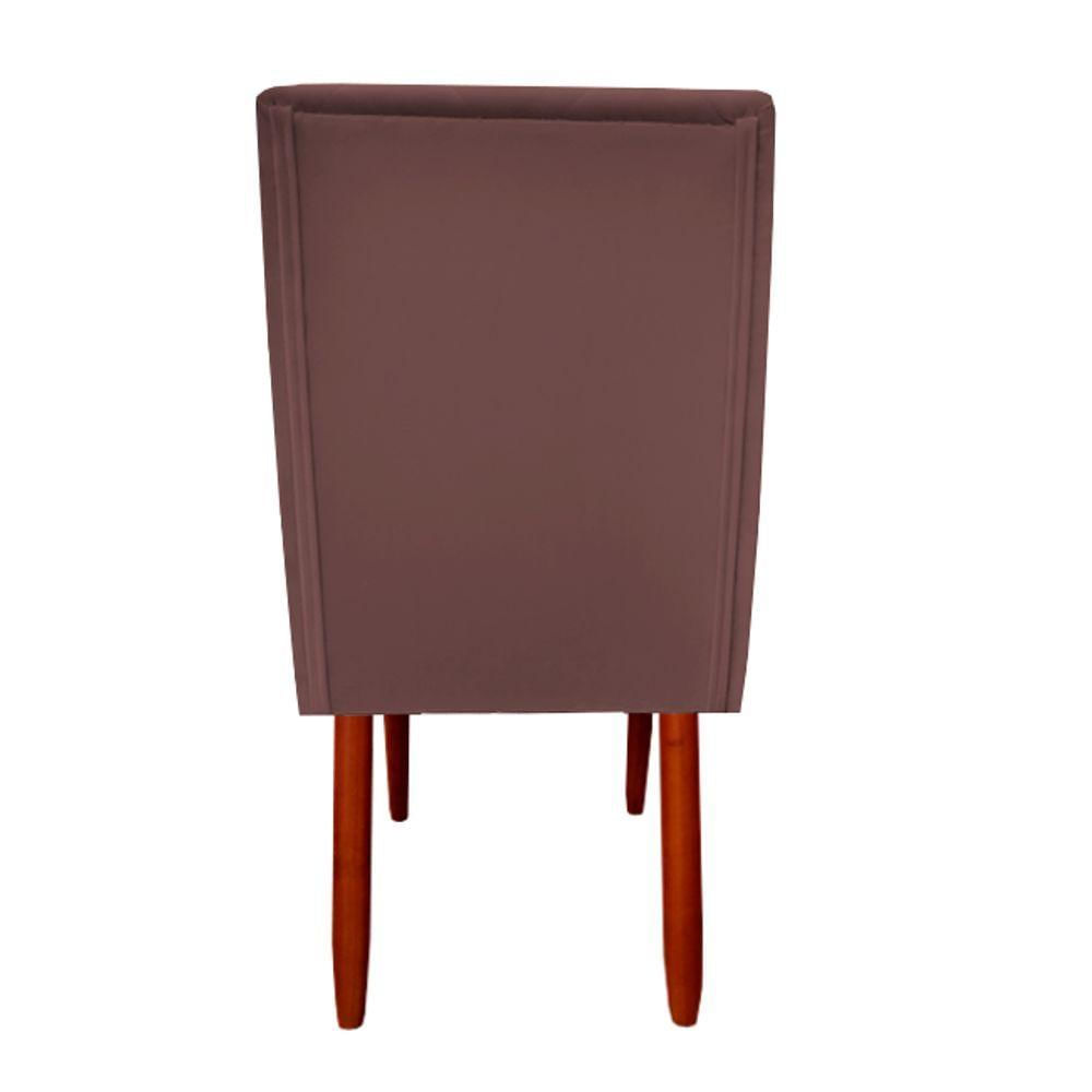 Miniatura Kit 06 Cadeiras Para Sala De Jantar Pés Palito Veludo Rosê