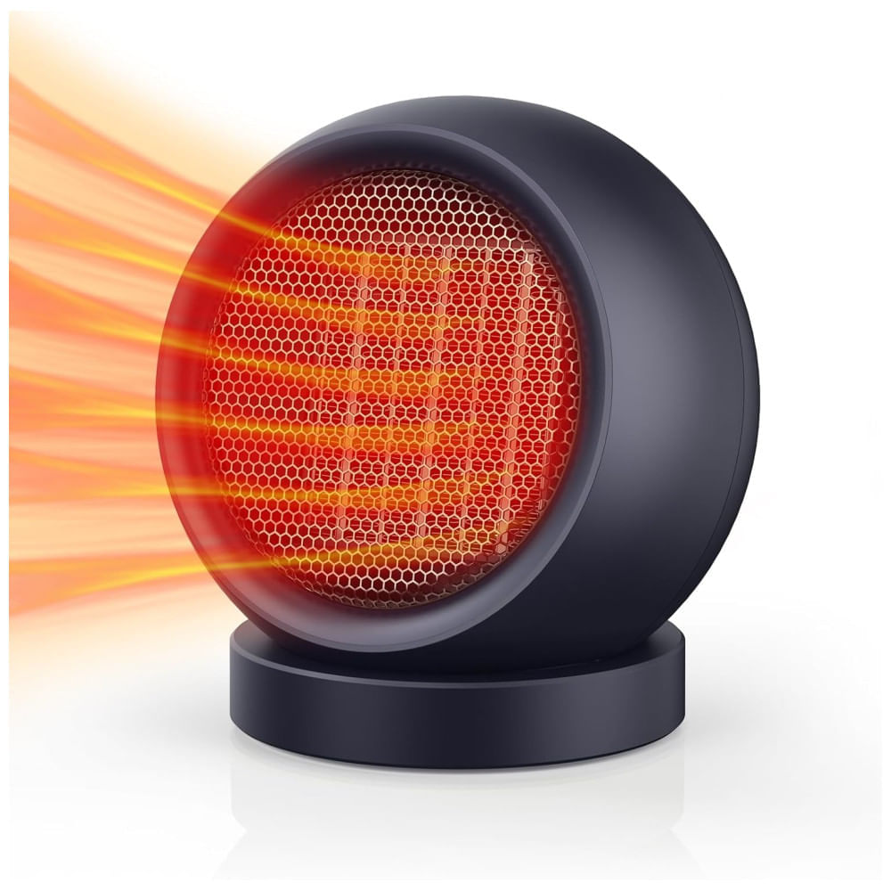 Miniatura Aquecedor de Mesa Coolfor, Eficiente e Rápido, Ideal para Ambientes Internos - Roxo e Prateado - 1200W