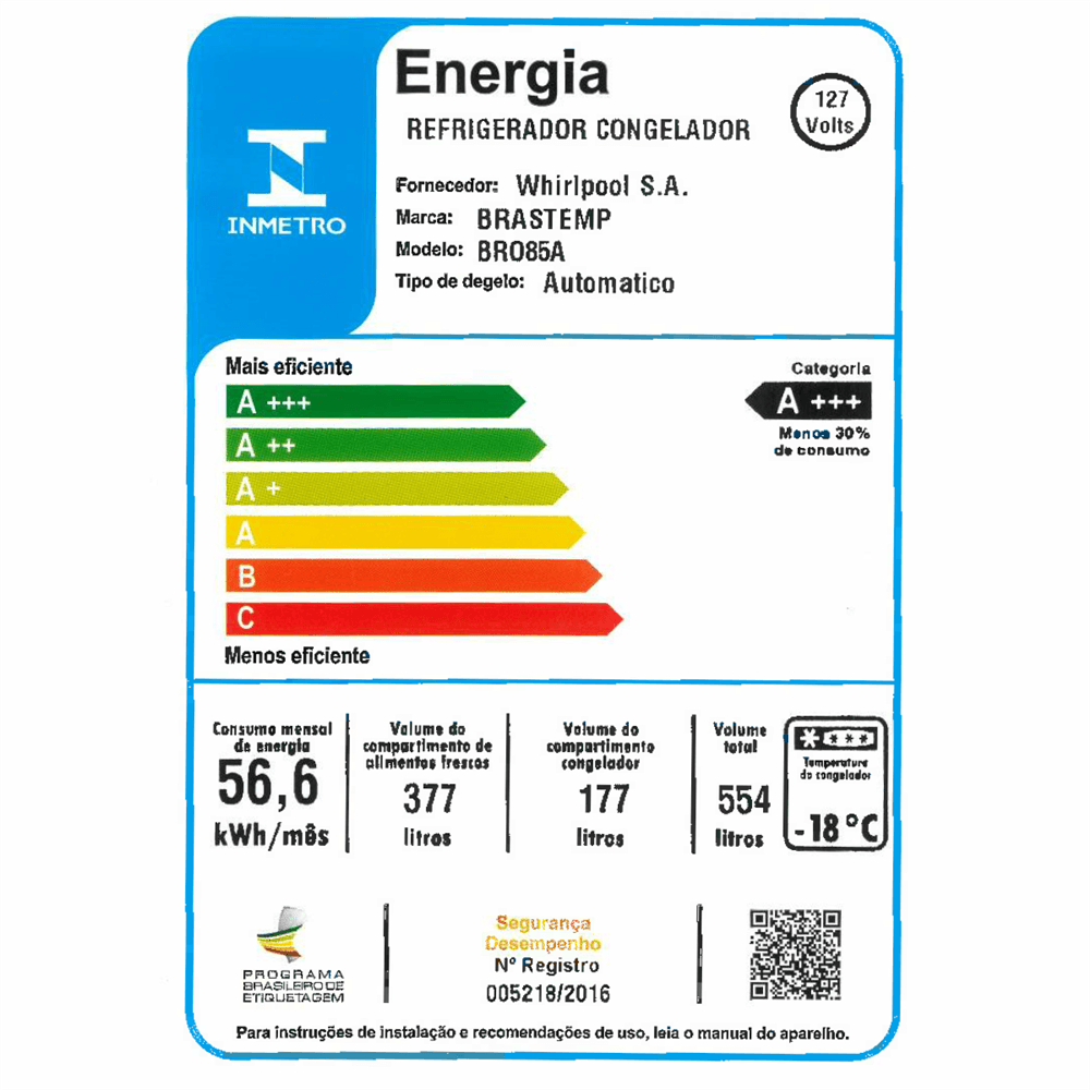 Geladeira Brastemp Frost Free French Door A+++ 554 litros cor Black Inox - BRO85AE 110v