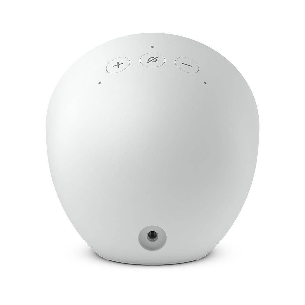 Miniatura Echo Spot Amazon, Com Alexa, Som envolvente, Com Relógio, Smart Speaker, Branco - B0C2S3VVLW