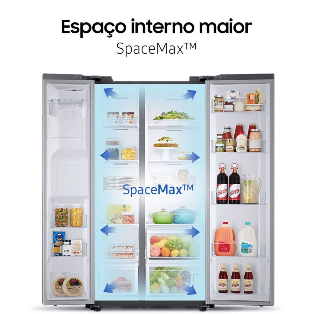 Miniatura Geladeira Samsung Side By Side RS60 602 Litros Inox Look RS60T5200S9/BZ 220V