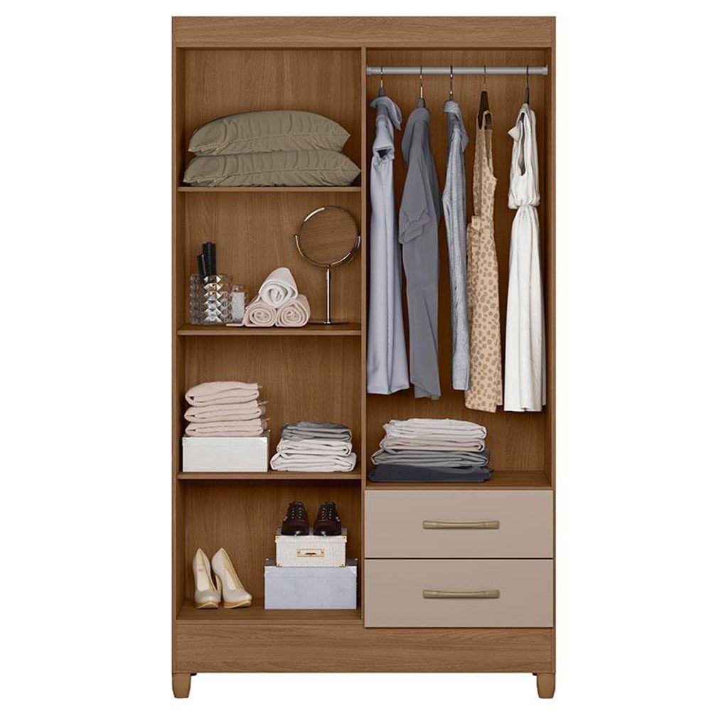Guarda Roupa Solteiro Ambiente Chile 4 Portas Carvalho Fendi - Moval