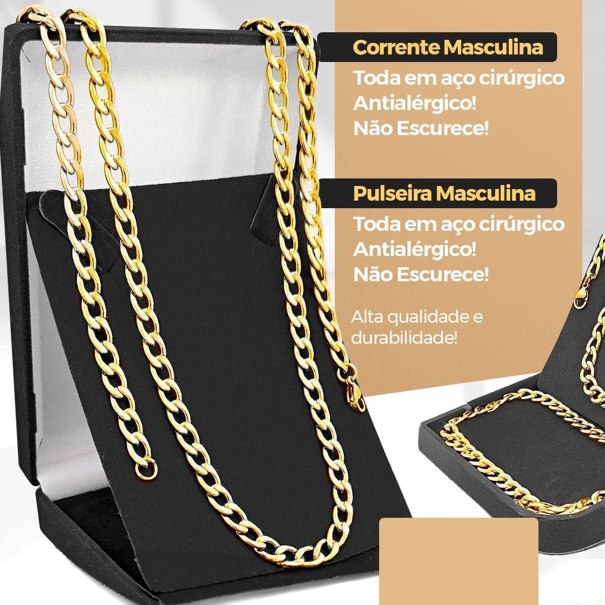 Miniatura Relogio Dourado Aço Inox + Caixa + Pulseira Masculino