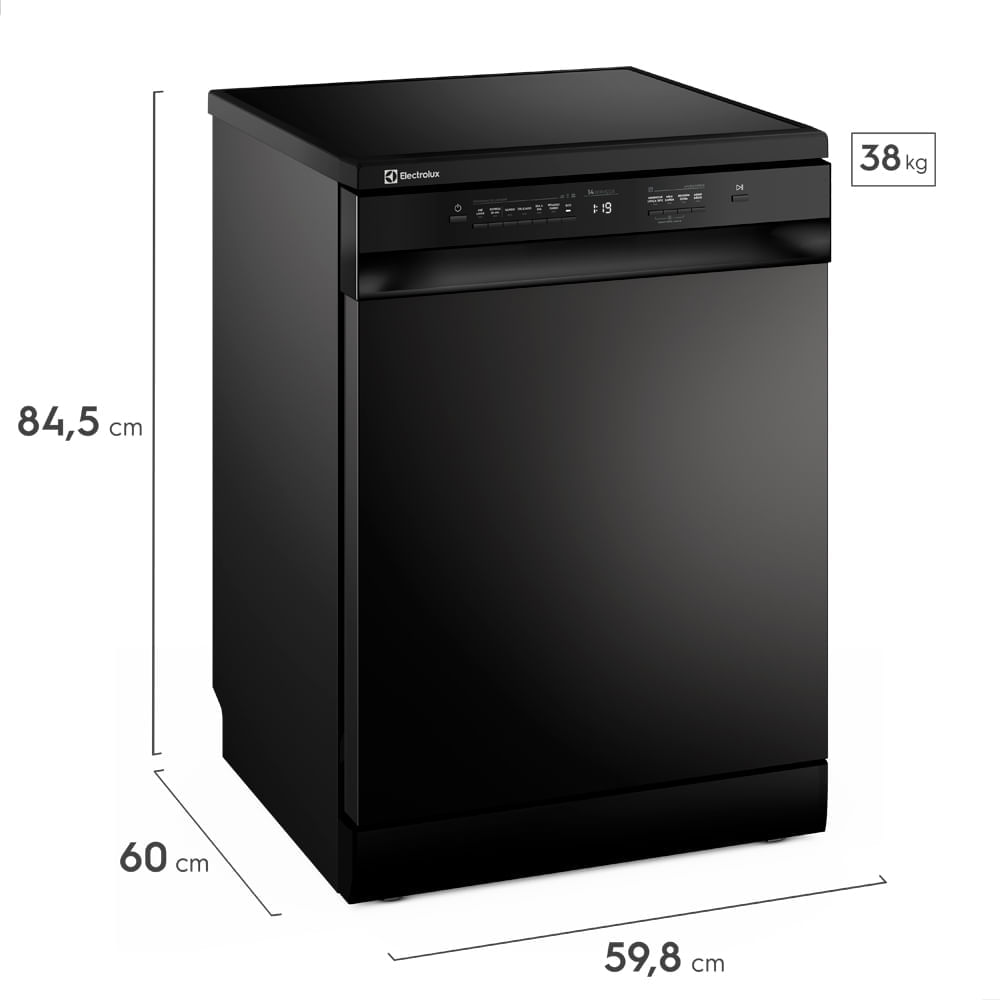 Lava-Louças Electrolux Preta, 14 Serviços com Programa Lava e Seca 50' - LP14E 110