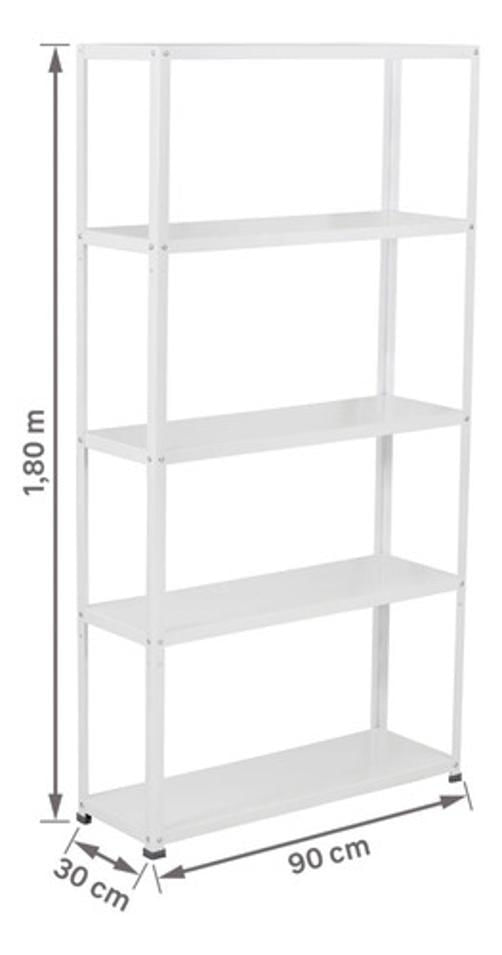 Estante Aço Branco 5 Prateleiras Art Plan