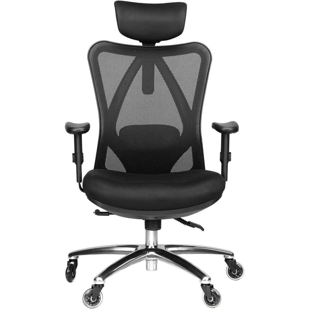 Miniatura Duramont Ergonomic Office Chair Adjustable Desk Chair with Lumbar Support and Rollerblade Wheels High Back Chairs with Breathable Mesh Thick Seat Cushion Head and Arm Rests Reclines
