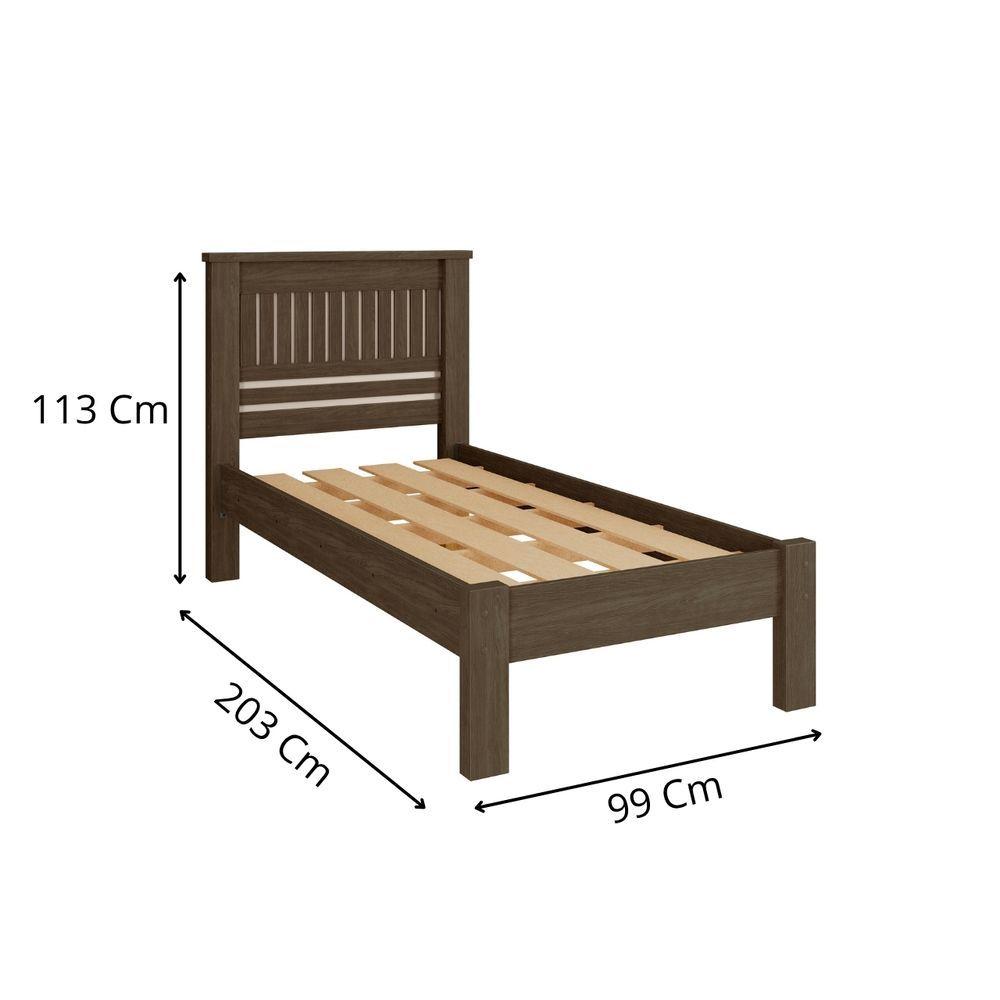Miniatura Cama Solteiro Infantil Reforcada Monaco Camas Fenix Legno-off White