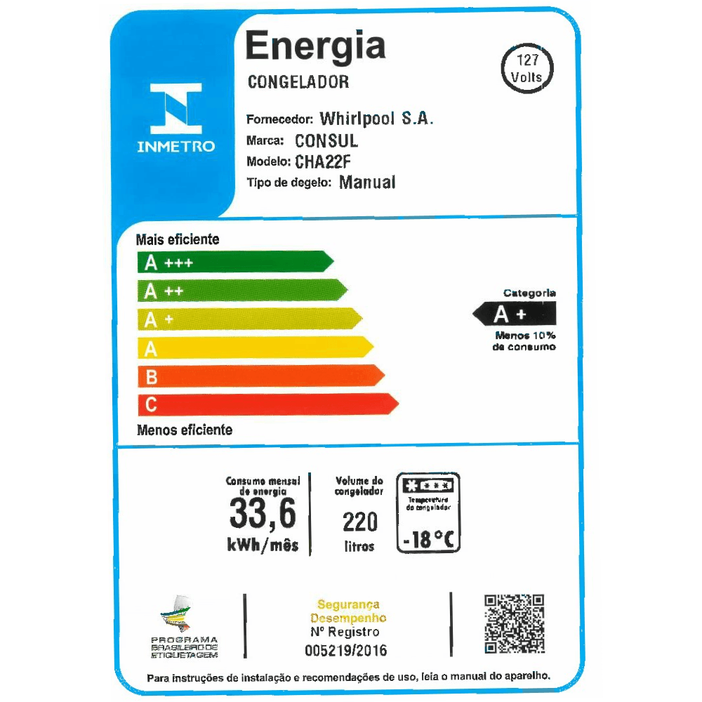 Freezer Horizontal Consul 220L CHA22FB 110V