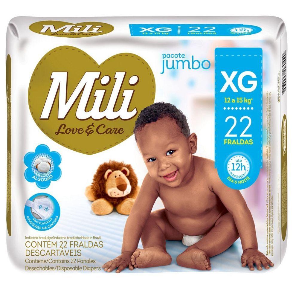 Miniatura Fralda Descartável Mili Love & care Tam: Xg 3 Pacotes com 22