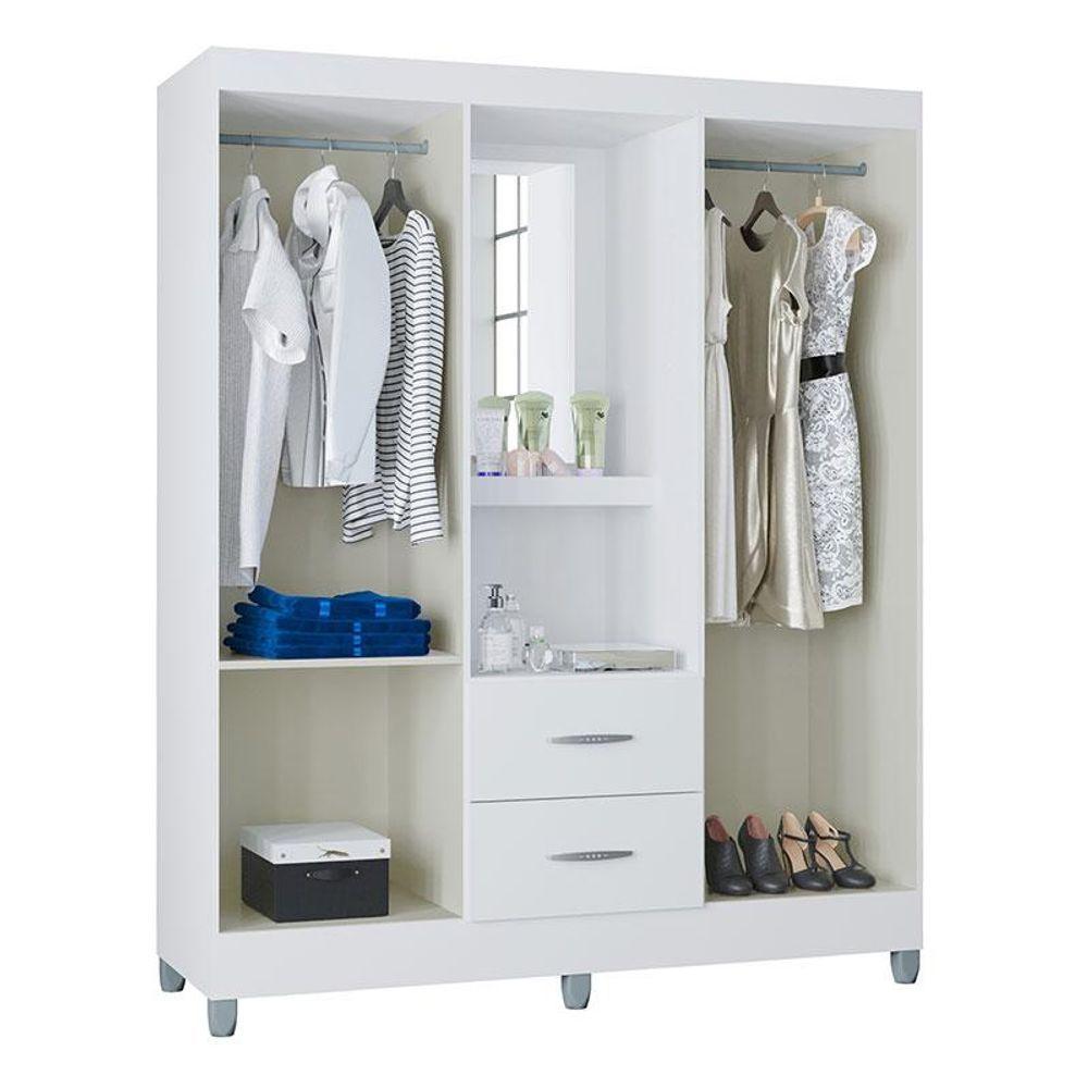 Miniatura Guarda Roupa Solteiro Cordoba 4 Portas Branco Brilho - Poquema