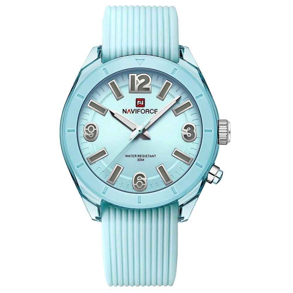 Miniatura Relógio De Pulso Feminino Quartzo Pulseira Silicone à Prova D´água Casual Analógico Azul Claro