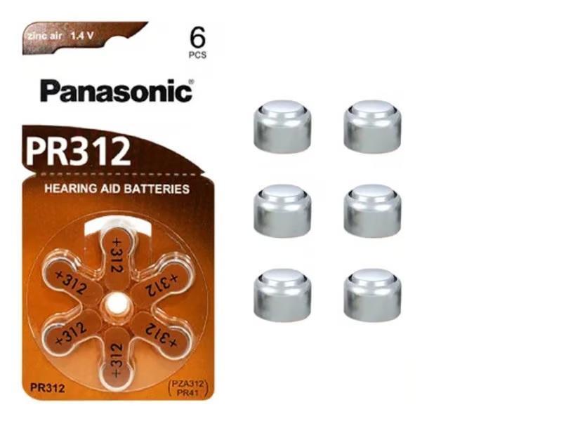Miniatura Pilha Auditiva 312 Panasonic Pr 312Original Kit C/12