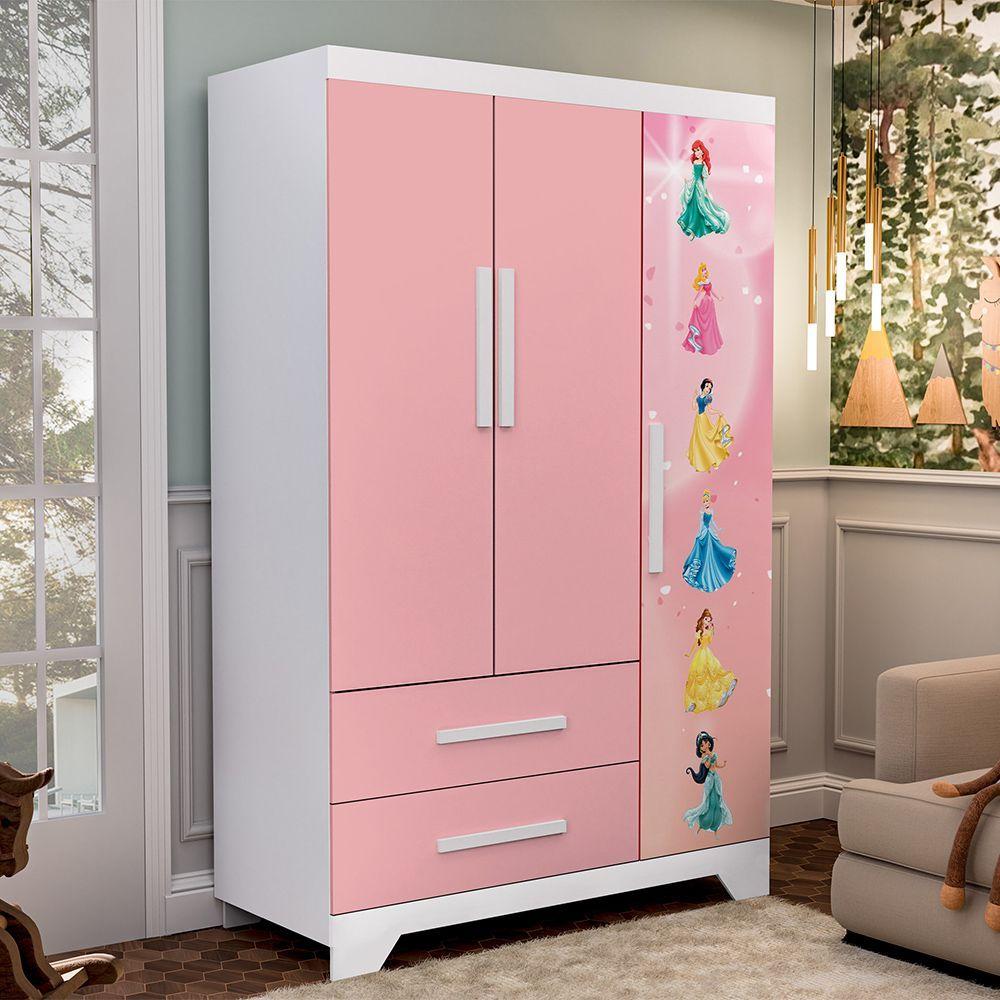 Miniatura Guarda Roupa Organizador Infantil Personagem Rosa