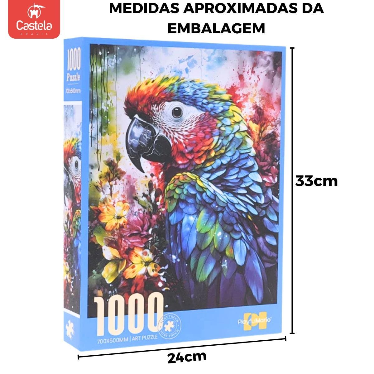 Miniatura Quebra-Cabeça De 1000 Peças Papagaio Colorido Animal Castela