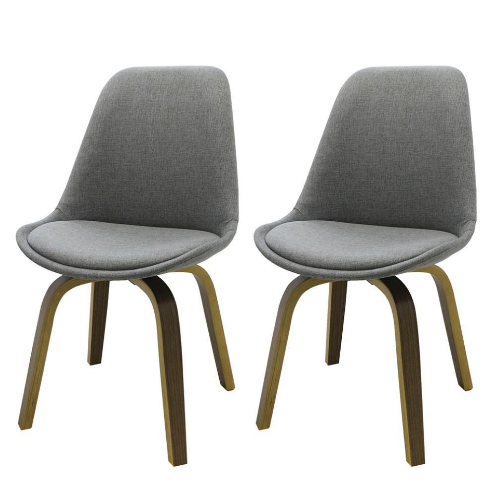 Miniatura Kit 2 Cadeiras Lis Rivatti Cinza Base Madeira