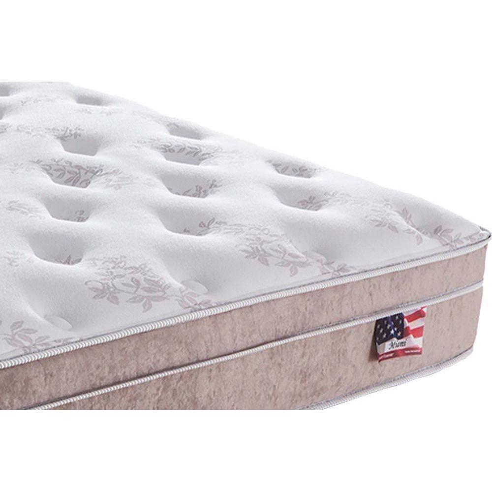 Cama Box Casal: Colchão Molas Masterpocket Ensacadas Plumatex Miami + Base Crc Suede Bege(138X188)