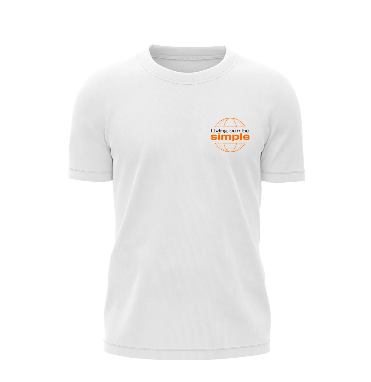 Camiseta Masculina "Living Can Be Simple" - Branca