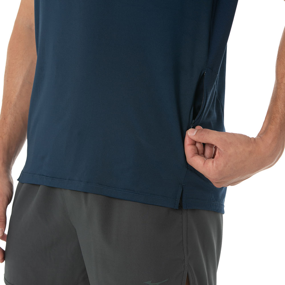 Miniatura Camiseta de Corrida Masculino Mizuno High 2 G Azul