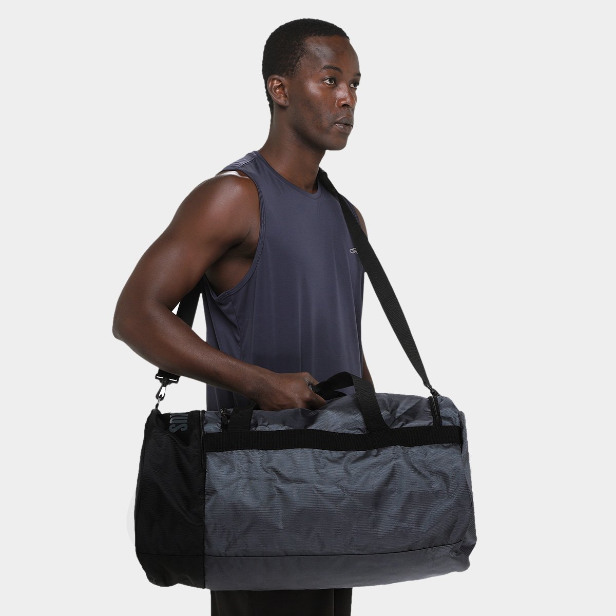 Miniatura Bolsa Olympikus Gym Bag Cinza+Preto