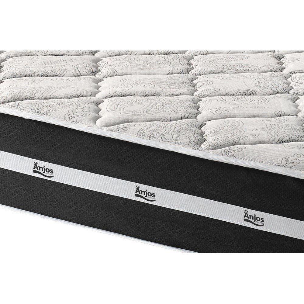 Cama Box Queen: Colchão Molas Ensacadas Anjos Masterpocket Classic + Base Crc Courano Black(158X198)