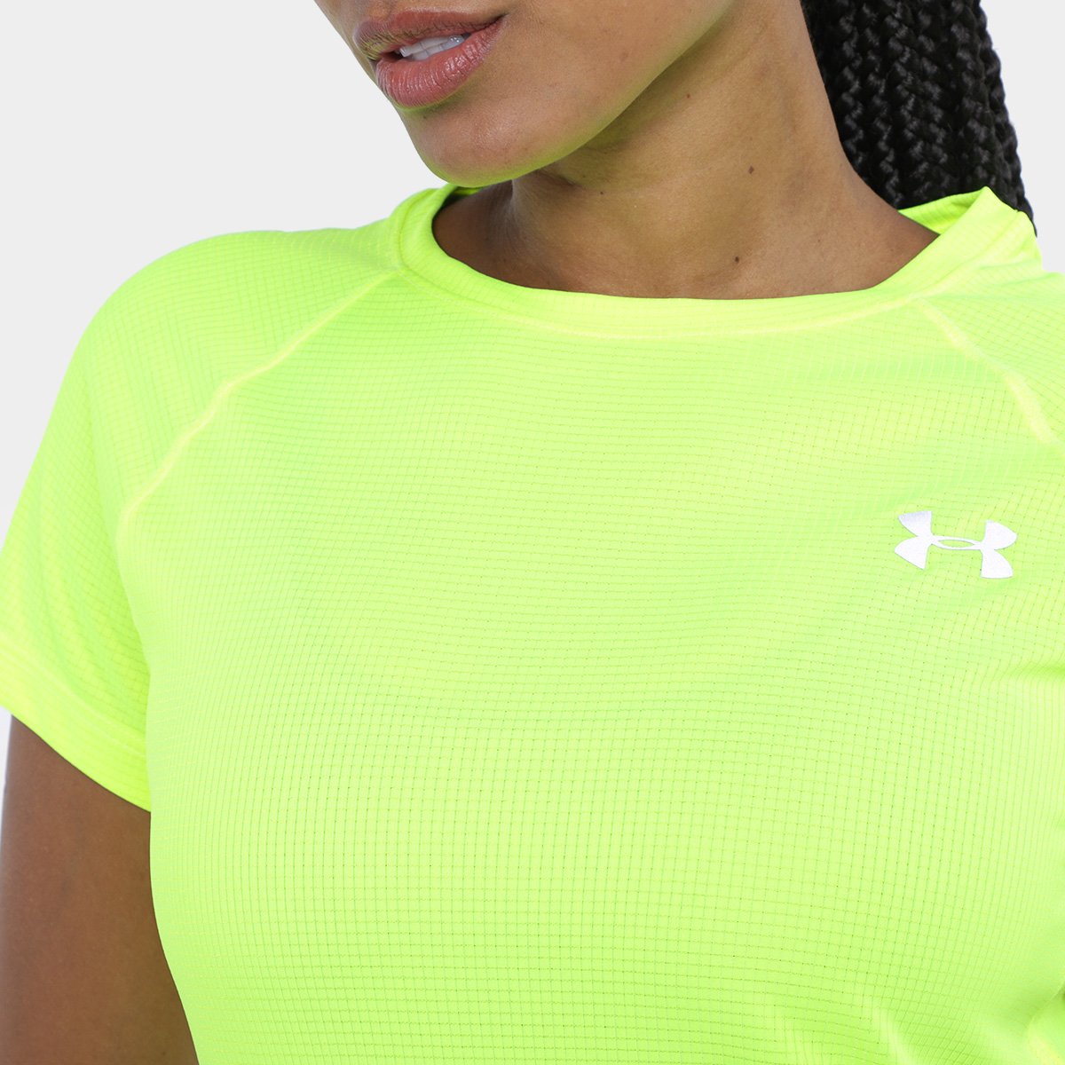 Miniatura Camiseta Under Armour Speed Stride Feminina Verde Limão - G