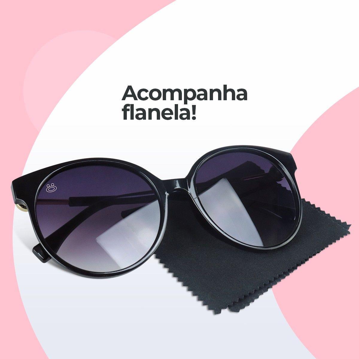 Miniatura Oculos Sol Feminino Vintage Preto + Case Estiloso Exclusivo