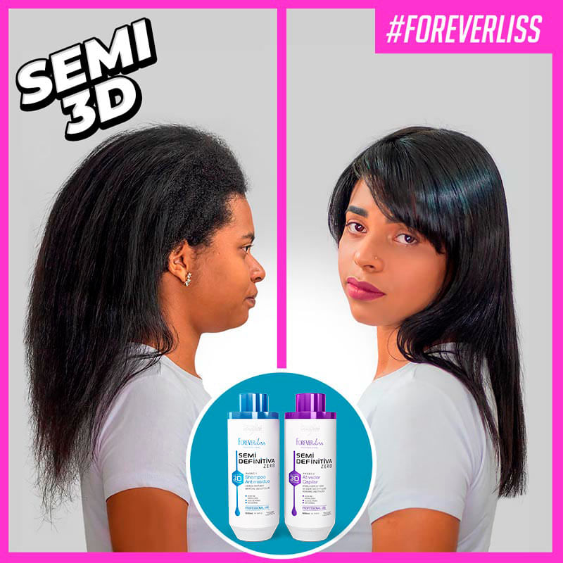 Miniatura Kit Escova Semi Definitiva Zero com Blindagem Forever Liss UNISEX - 3 - 1100ml